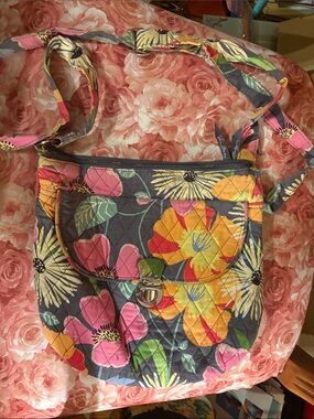 Vera Bradley Quilted Floral Crossbody - Pink, Yellow & Green